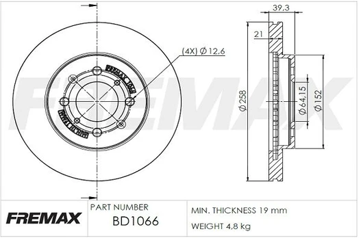 Stabdžių diskas FREMAX BD-1066