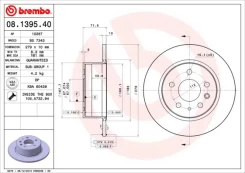 BREMBO 08.1395.40 Brake Disc kaina