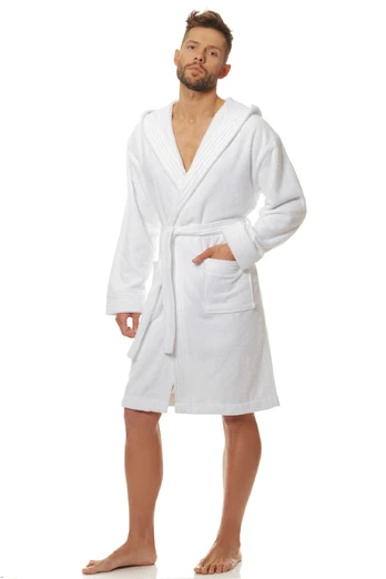 Medvilninis vyriškas chalatas 2103 White