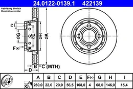 ATE 24.0122-0139.1 Brake Disc
