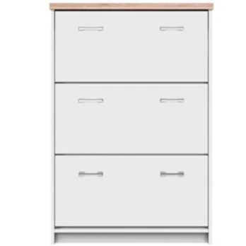 Batų spintelė Top Mix 3K, 80x27x121 cm, balta/ruda