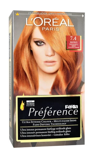 Ilgalaikiai plaukų dažai L'Oreal Paris Preference, 7.4 Mango