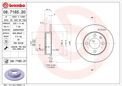 Stabdžių diskas BREMBO 08.7165.21 kaina