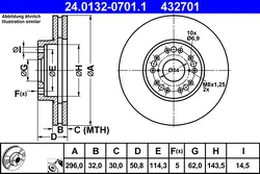 ATE 24.0132-0701.1 Brake Disc