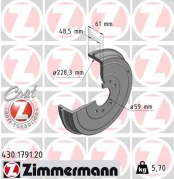 Stabdžių būgnas ZIMMERMANN 430.1791.20 kaina