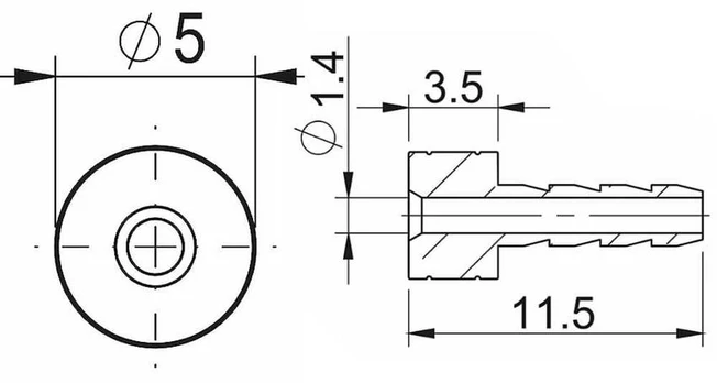 Diskinių stabdžių žarnelės tvirtinimo elementas Prox for SRAM 2.1mm (50pcs.)