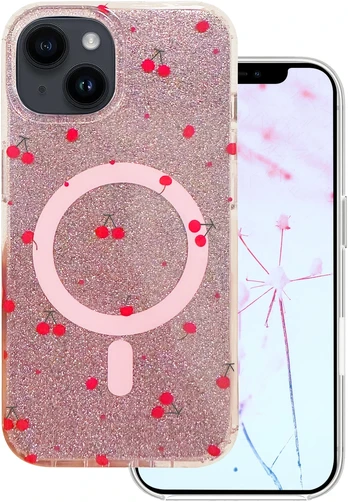 Dėklas Telforceone Cherry Mag case for iPhone 15 6,1' glitter