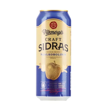 Nealkoholinis sidras VILKMERGĖS CRAFT (0%), 500 ml