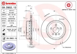Stabdžių diskas BREMBO 09.D902.13 kaina