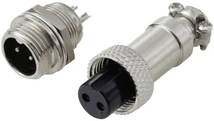 Tru Components circular pin connector socket 2-pole GX12 2 pcs (TC-13895576)