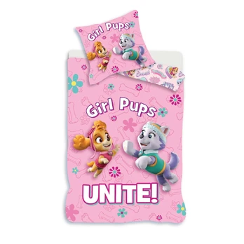 Bed Linen - Junior Size 100x140 cm - Girl Pups
