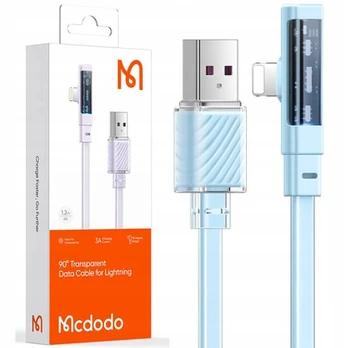 Kabelis "iPhone", kampinis, galingas, itin greitas, "Mcdodo", 36 W, 1,8 m, mėlynas