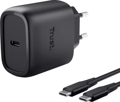 Lādētājs Trust Maxo 45W Black USB-C + 2m USB-C Cable Black