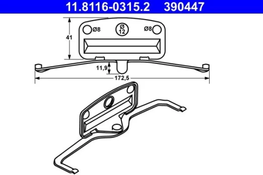 ATE 11.8116-0315.2 Brake pad fitting kit