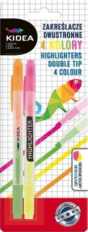 Kidea žymekliai 2 vnt. - 4 fluorescencinės spalvos