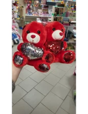 Pliušinis meškutis Valentino dienai, su širdele, 20 cm. kaina