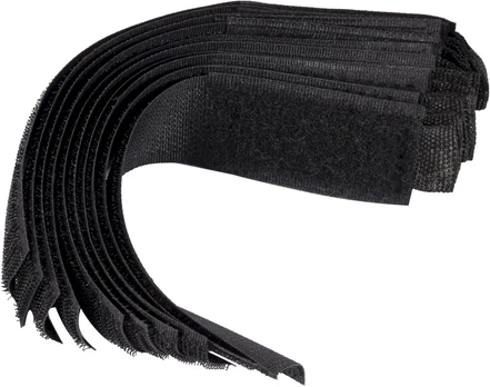 Dirželiai laidams su velcro | juodi | 150 mm / 10 vnt. (73850)