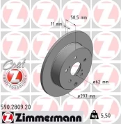Stabdžių diskas ZIMMERMANN 590.2809.20 kaina