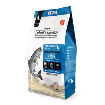WIEJSKA ZAGRODA Monoprotein lašiša - dry dog food - 2kg