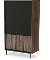 SWING S-1 wardrobe, walnut / juodas kaina