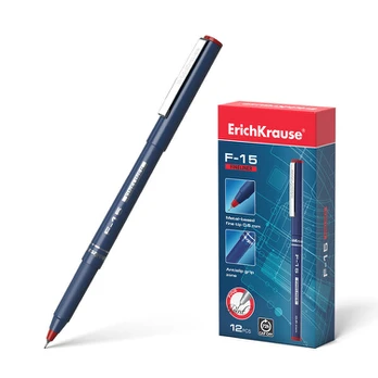 Rašiklis Erich Krause F15, 0.6 mm, raudonas