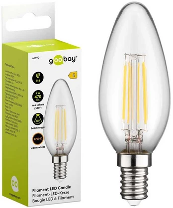 Żarówka LED FILAMENT 4W E14 2700K Candle Goobay E