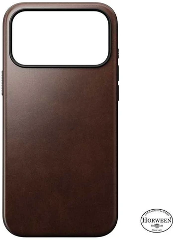 Nomad Modern Odinis dėklas, rustic ruda (Horween) - iPhone 17 Pro Max