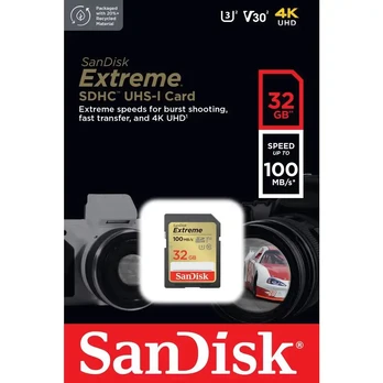Atminties kortelė SanDisk Extreme, 32 GB, 120 Mb/s - 85 Mb/s