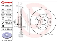 Stabdžių diskas BREMBO 09.E532.11 kaina