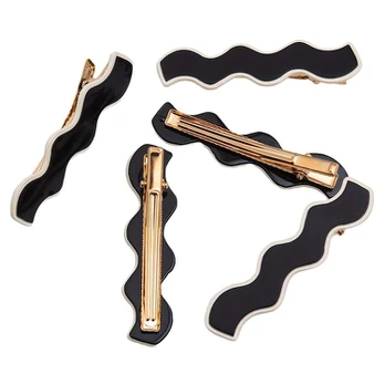 Plaukų segtukas, Black Wave Bend (5pcs)