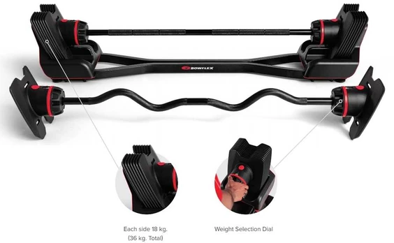 Reguliuojamo svorio tiesus ir lankstytas grifas BOWFLEX SelectTech 2080