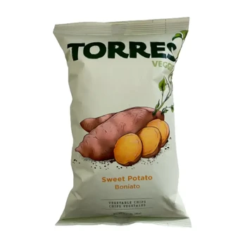 Saldžių bulvių traškučiai TORRES VEGGIE
