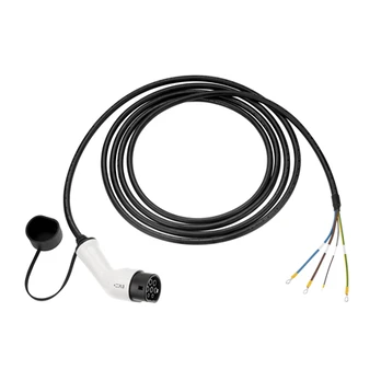 EV+ | EV-CBR-T2-32-3P-W | Charging Cable Type 2 3 phase OPEN END | 32 A | 5 m