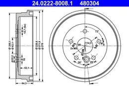 Stabdžių būgnas ATE 24.0222-8008.1