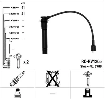 NGK 7706 Uždegimo laido komplektas