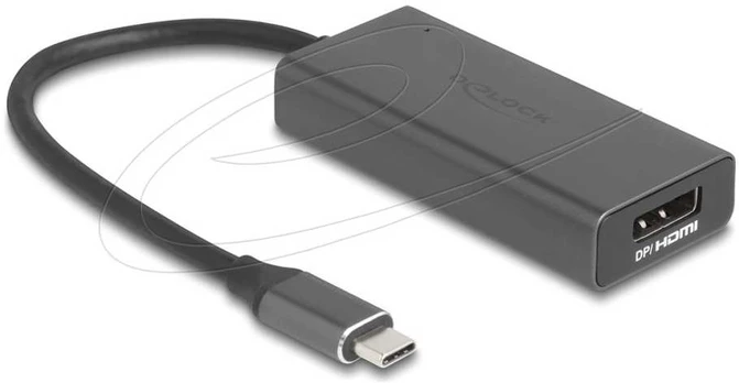 Adapteris USB Delock USB-C - HDMI + DisplayPort Pilka (64316)