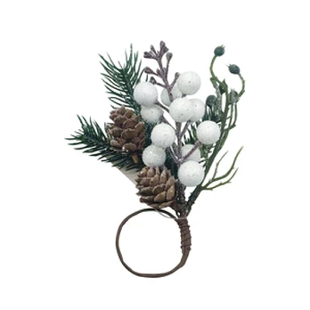 Dirbtinė šakelė Christmas Touch, balta sp./žalia sp., 15 cm