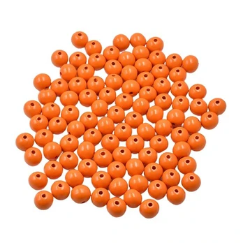 Mediniai karoliukai, 100pcs-GT030(orange）