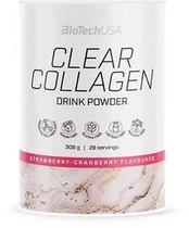 Hidrolizuoto kolageno gėrimo milteliai BioTechUSA Clear Collagen 308 g, braškių ir spanguolių skonio