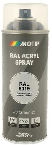 Motip Ral 8019 high gloss pilkas ruda