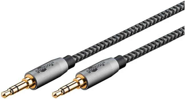 Kabelis audio Jack 3,5mm x2 Goobay Plus TEXTIL 2m