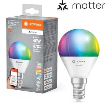LEDVANCE SMART+ MATTER Multicolor Classic P40 4.9W - E14 Smart bulb