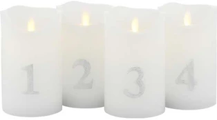 Sirius Home Sirius Sara Advent 4 pcs Set, Ø7xH12,5cm, baltas/Sidabrinis