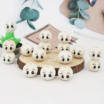Medinių karoliukų rinkinys, 16pcs squint