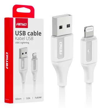 USB-A - LIGHTNING iPhone 3A įkrovimo laidas 100 cm FullLINK AMIO-03919