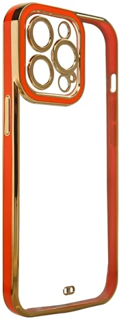 Hurtel Skaidrus TPU dėklas iPhone 13 Pro Max – raudonas