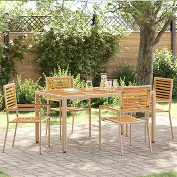 Lauko krėslai 4 pcs Kremas, Rudas