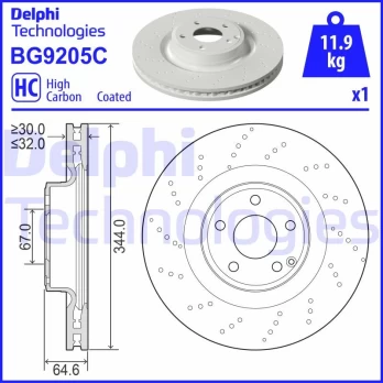 Stabdžių diskas DELPHI BG9205C