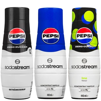 3x "SodaStream Pepsi" sirupas + "Pepsi Max Zero" + "Pepsi Max Zero Lime