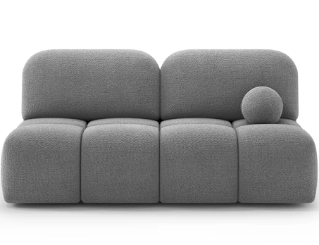 Nuwia sofa with sleeping function and storage box, grey bouclé upholstery, Modern, White